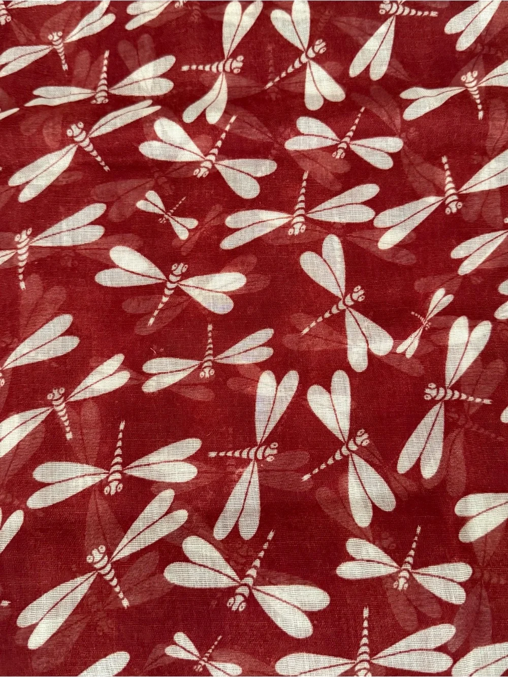 Charming Charlie Red Dragonfly Print Lightweight Infinity Scarf Earthy One Size